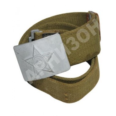Ремень солдатский брезентовый с бляхой серебристого цвета Ремень солдатский брезентовый с бляхой серебристого цвета