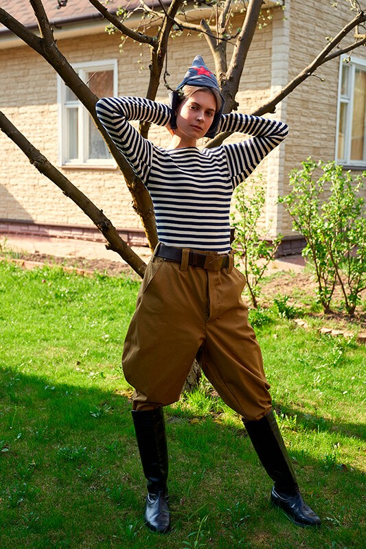 Тельняшка зимняя двойной вязки (с синей полосой)