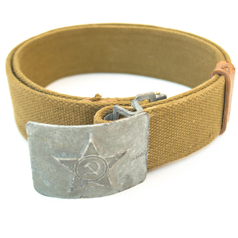 Ремень солдатский брезентовый с бляхой серебристого цвета Ремень солдатский брезентовый с бляхой серебристого цвета